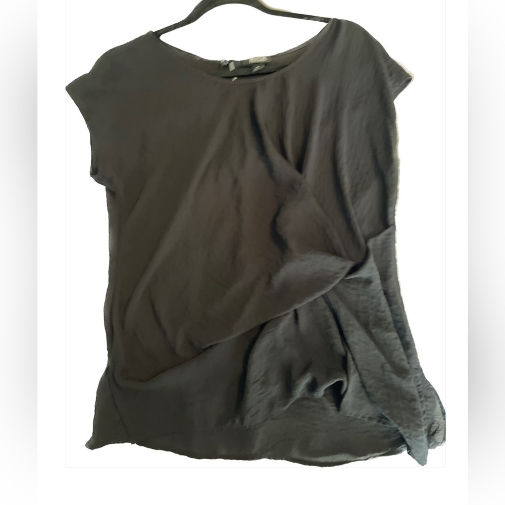 A.n.a black scrunch side blouse size M